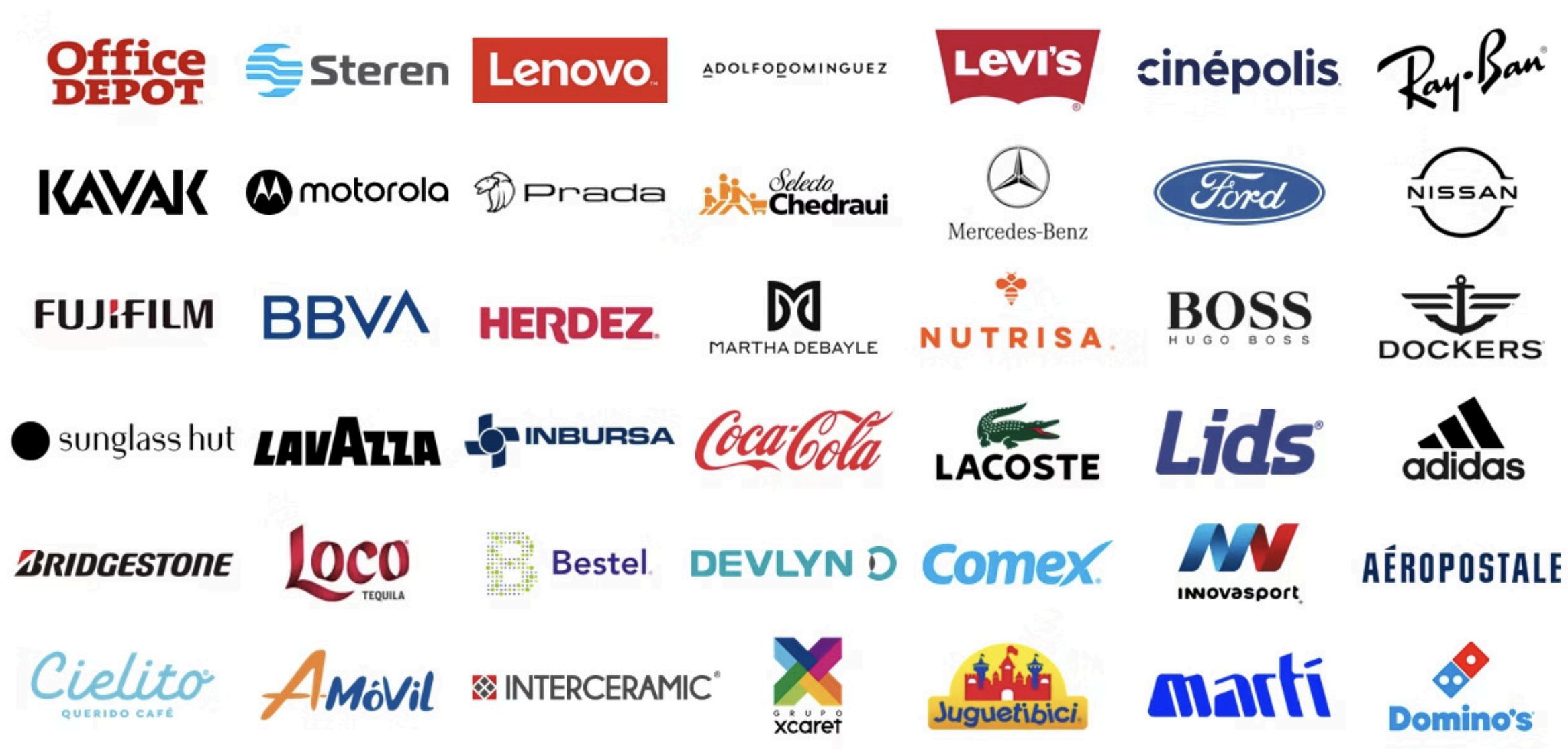 Mosaic of logos from brands that have worked with Carlos Agami