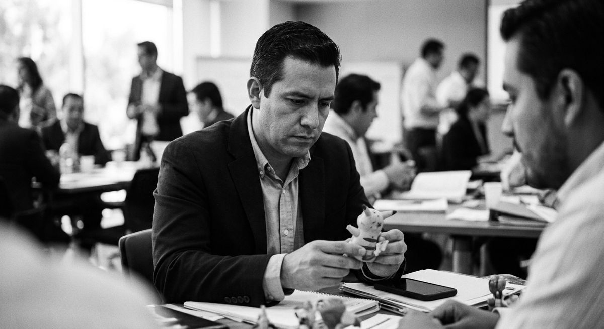Manos de un vendedor entregando un producto a un cliente sobre el mostrador